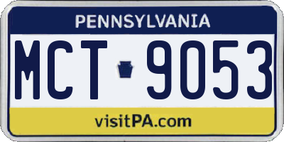 PA license plate MCT9053