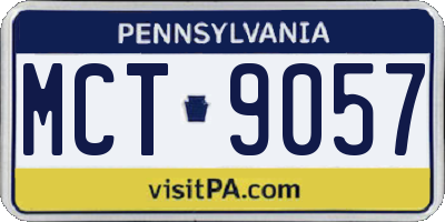 PA license plate MCT9057
