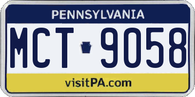 PA license plate MCT9058
