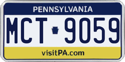 PA license plate MCT9059