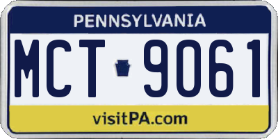 PA license plate MCT9061