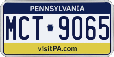 PA license plate MCT9065