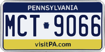 PA license plate MCT9066