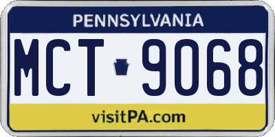 PA license plate MCT9068