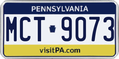 PA license plate MCT9073