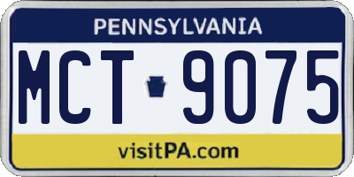 PA license plate MCT9075