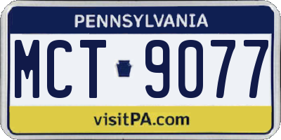 PA license plate MCT9077