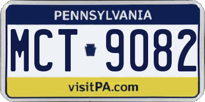 PA license plate MCT9082