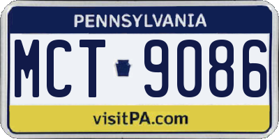 PA license plate MCT9086