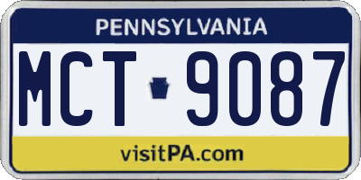 PA license plate MCT9087