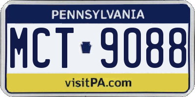 PA license plate MCT9088
