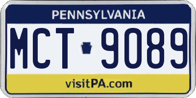 PA license plate MCT9089