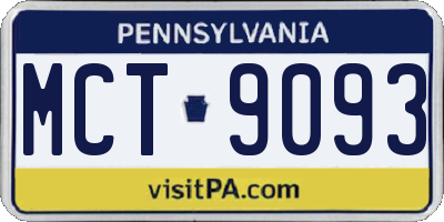 PA license plate MCT9093
