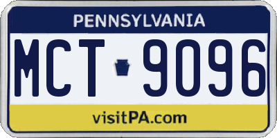 PA license plate MCT9096