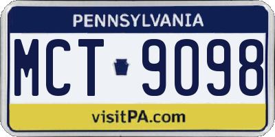 PA license plate MCT9098