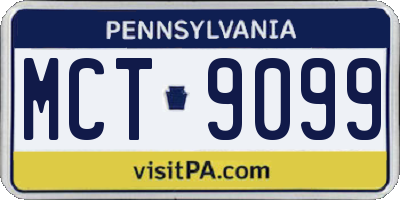 PA license plate MCT9099
