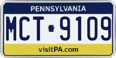 PA license plate MCT9109