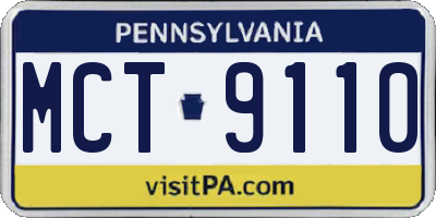 PA license plate MCT9110