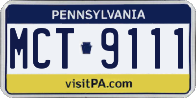 PA license plate MCT9111