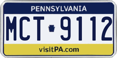 PA license plate MCT9112
