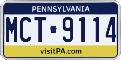 PA license plate MCT9114
