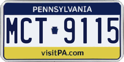 PA license plate MCT9115