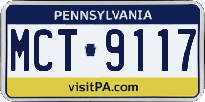 PA license plate MCT9117