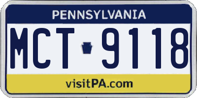 PA license plate MCT9118