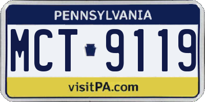 PA license plate MCT9119