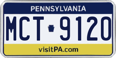 PA license plate MCT9120