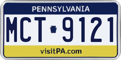 PA license plate MCT9121