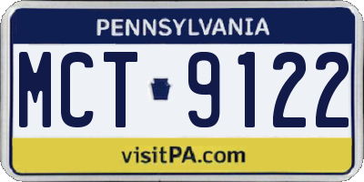 PA license plate MCT9122