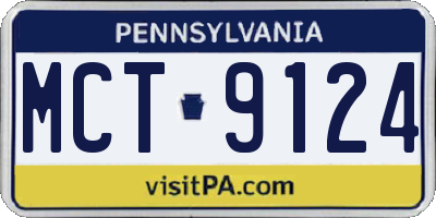 PA license plate MCT9124