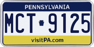 PA license plate MCT9125