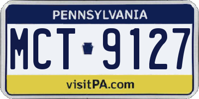 PA license plate MCT9127