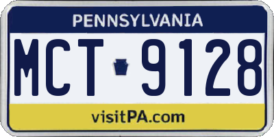 PA license plate MCT9128