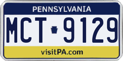 PA license plate MCT9129