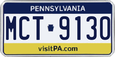PA license plate MCT9130