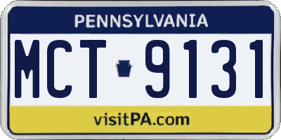 PA license plate MCT9131