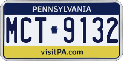 PA license plate MCT9132