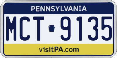 PA license plate MCT9135