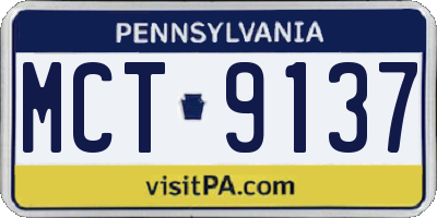 PA license plate MCT9137