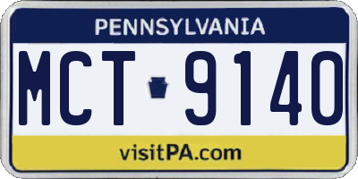 PA license plate MCT9140
