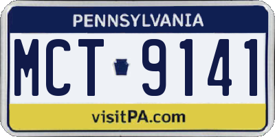 PA license plate MCT9141