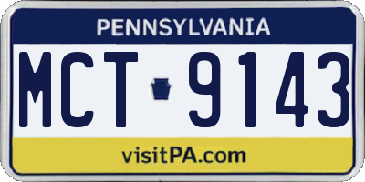 PA license plate MCT9143