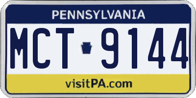 PA license plate MCT9144