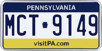 PA license plate MCT9149
