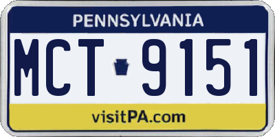 PA license plate MCT9151