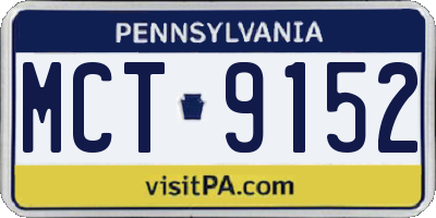 PA license plate MCT9152