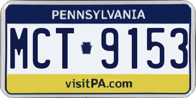 PA license plate MCT9153